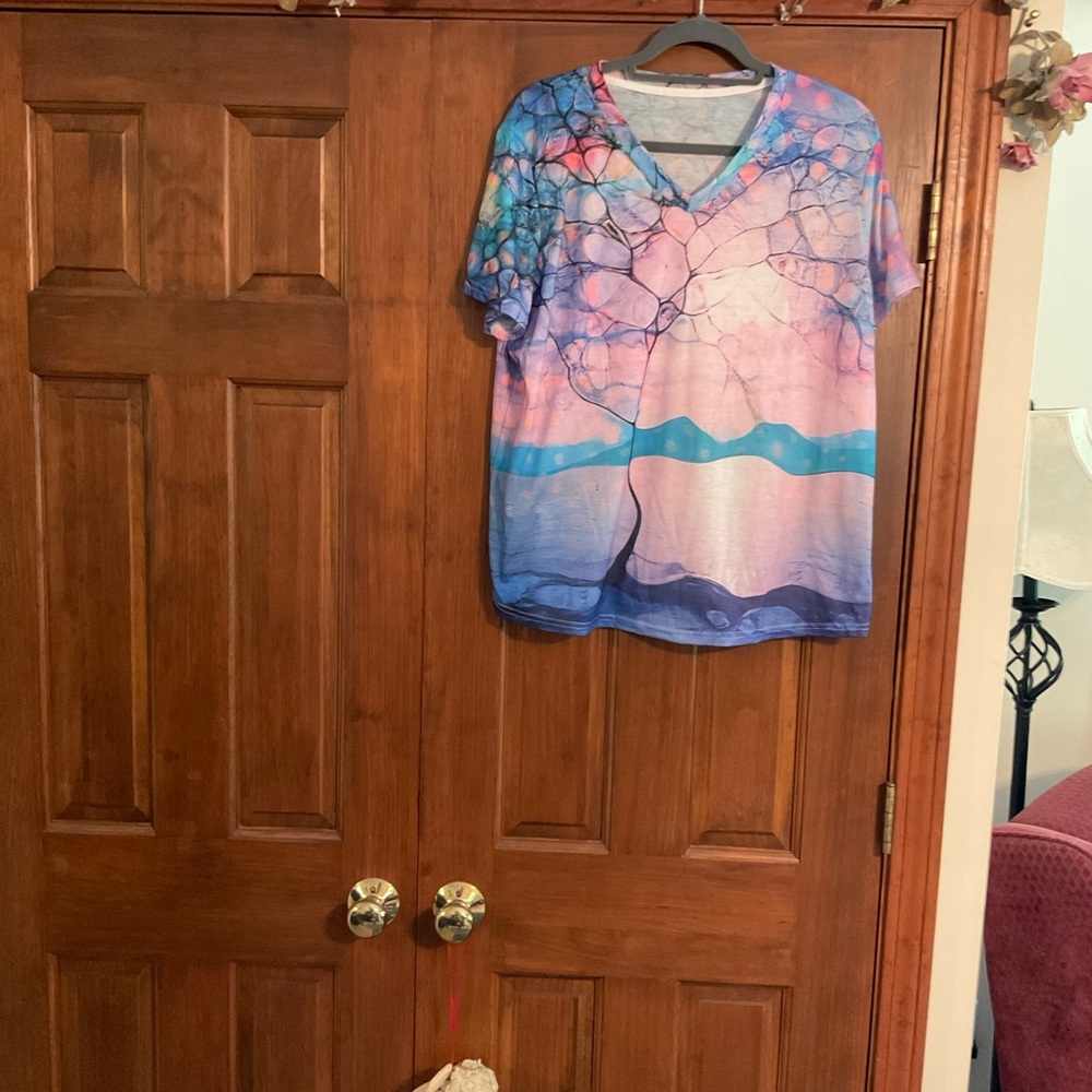 Colorful Abstract V-Neck T-Shirt